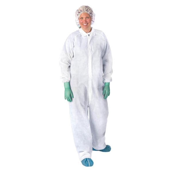 Medline Industries Inc Staff Coverall Heavyweight Polypropylene 4X Large White 25/Ca - NONCV150XXXXL