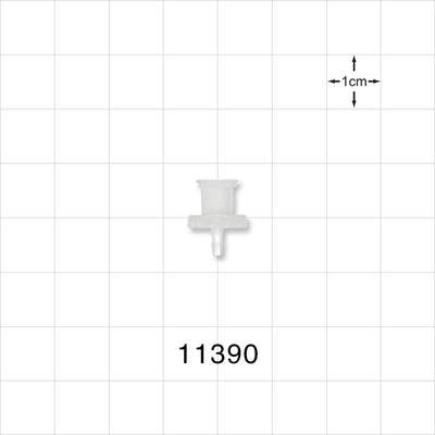 Female Luer Lock, Barbed, Natural - Fits 1/16 inch ID Tubing (0.063 inch, 1.59 mm) - 11390