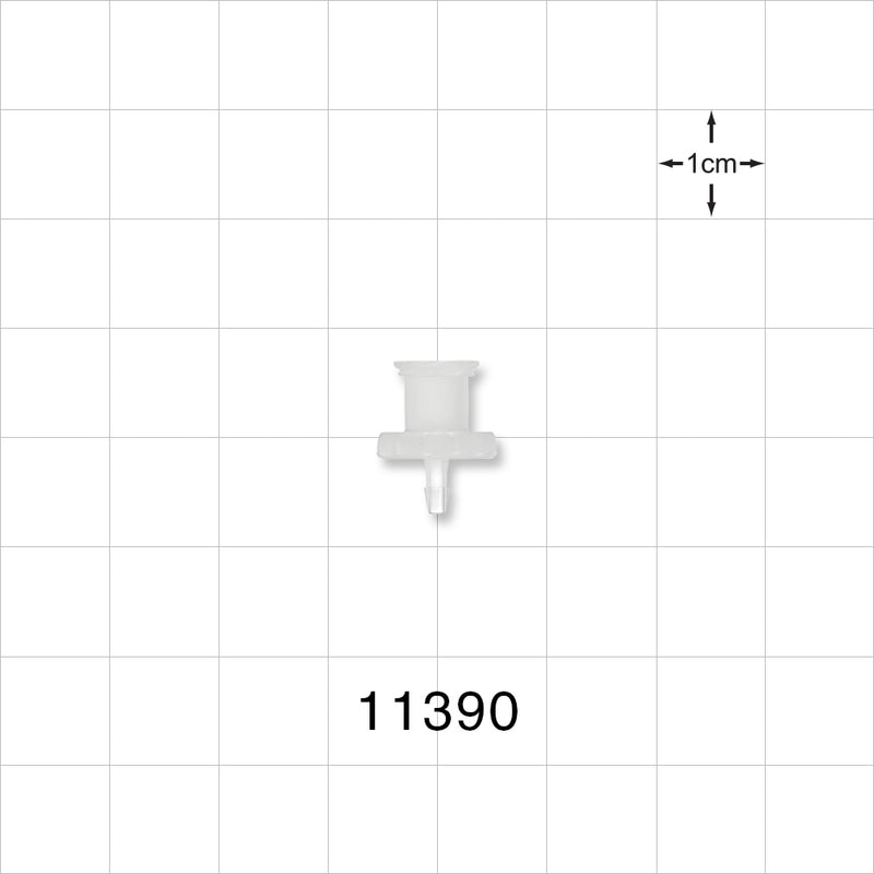 Female Luer Lock, Barbed, Natural - Fits 1/16 inch ID Tubing (0.063 inch, 1.59 mm) - 11390