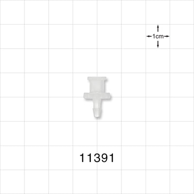 Female Luer Lock, Barbed, Natural - Fits 3/32 inch ID Tubing (0.094 inch, 2.38 mm) - 11391