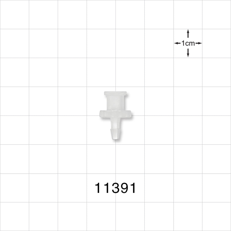 Female Luer Lock, Barbed, Natural - Fits 3/32 inch ID Tubing (0.094 inch, 2.38 mm) - 11391