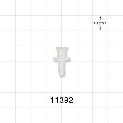 Female Luer Lock, Barbed, Natural - Fits 1/8 inch ID Tubing (0.125 inch, 3.18 mm) - 11392