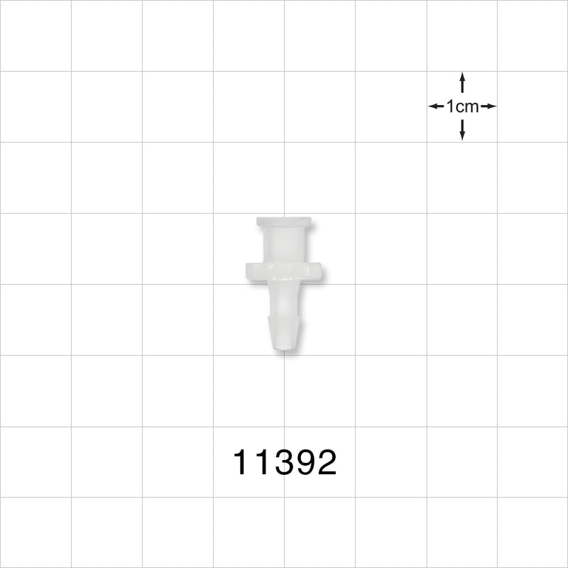 Female Luer Lock, Barbed, Natural - Fits 1/8 inch ID Tubing (0.125 inch, 3.18 mm) - 11392
