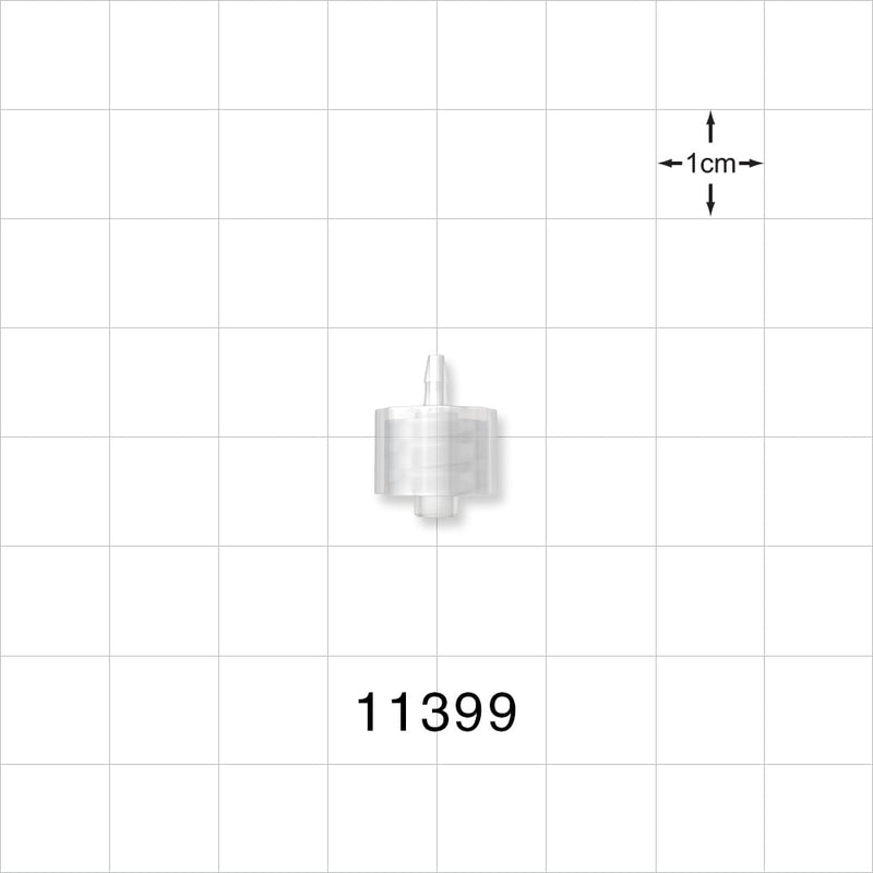 Male Luer Lock, Barbed, Natural - Fits 1/16 inch ID Tubing (0.063 inch, 1.59 mm) - 11398