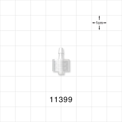 Male Luer Lock, Barbed, Natural - Fits 3/32 inch ID Tubing (0.094 inch, 2.38 mm) - 11399