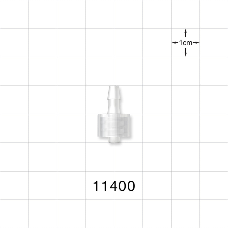 Male Luer Lock, Barbed, Natural - Fits 1/8 inch ID Tubing (0.125 inch, 3.18 mm) - 11400