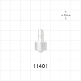 Male Luer Lock, Barbed, Natural - Fits 5/32 inch ID Tubing (0.156 inch, 3.97 mm) - 11401