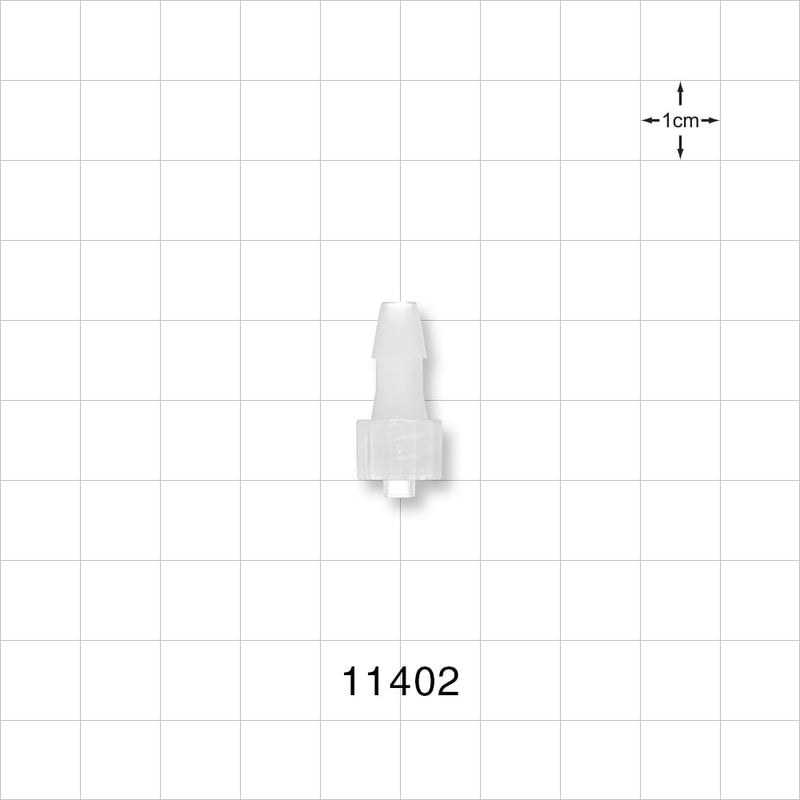 Male Luer Lock, Barbed, Natural - Fits 3/16 inch ID Tubing (0.188 inch, 4.76 mm) - 11402