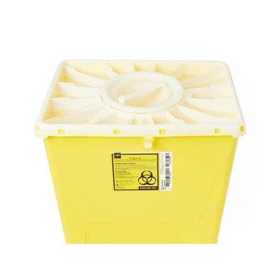 Medline Industries Inc -Sharps Container 8gal Yellow 12-3/4x17x13-1/2" Port Lid Locking Lid Plastic 9/Case MDS706308