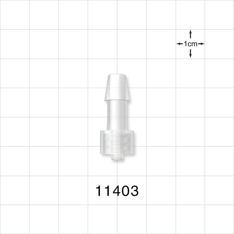 Male Luer Lock, Barbed, Natural - Fits 1/4 inch ID Tubing (0.25 inch, 6.35 mm) - 11403