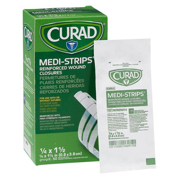 Medline Industries Inc Curad Medi-Strip Wound Closure Strip Fbr/Nyl 1/4x1-1/2" Prs Wht 1200/Ca - NON250114