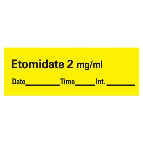 Precision Dynamics Corp. Label Etomidate 2mg/ml Yl 333/Rl 1/Rl 1/Rl - AN-51D2
