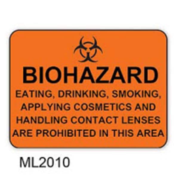 Marketlab Sign Biohazard Smoking Eat Drink Prohibited Each - 2010