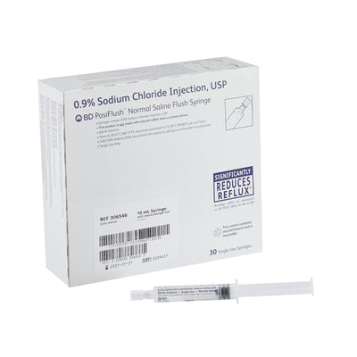 BD PosiFlush™ Sodium Chloride, Preservative Free 0.9% Injection 10 mL SYRINGE, SALINE POSIFLUSH Box of 30 - 1145610