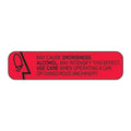 Health Care Logistics Label May Cause Drowsiness/Alcohol Red/Black 1-5/8x3/8" 1000/Rl - 2001