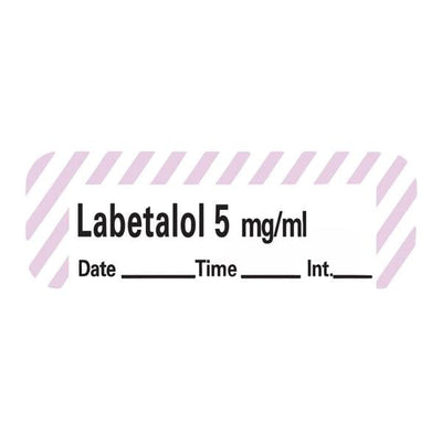 Precision Dynamics Corp. Anesthesia Label DTI Labetalol 5mg/mL White/Violet 1-1/2x1/2" 600/Rl - LANS-117D5