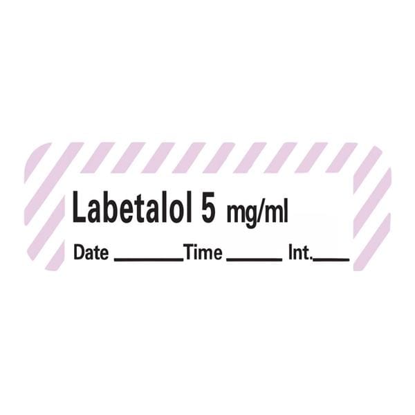 Precision Dynamics Corp. Anesthesia Label DTI Labetalol 5mg/mL White/Violet 1-1/2x1/2" 600/Rl - LANS-117D5