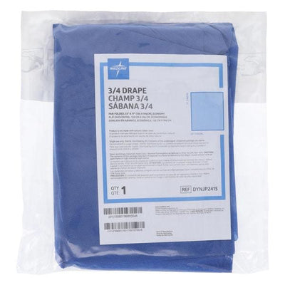 Medline Industries Inc -Three-Quarter Drape Sheet 2 Ply 53 in x 77 in Sterile Latex Free Blue Disposable 20/Case DYNJP2415