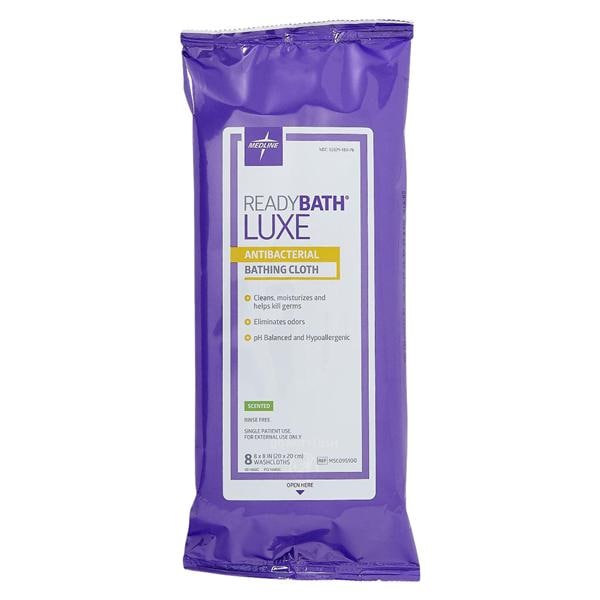 Medline Industries Inc ReadyBath LUXE Cleansing Washcloth Body 8x8" 24x8/Case - MSC095100