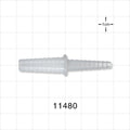 Straight Connector, Reducer, Barbed, Natural - Fits 9/32 inch - 13/32 inch x 5/32 inch - 5/16 inch ID Tubing (0.281 inch - 0.406 inch x 0.156 inch - 0.313 inch, 7.14 mm - 10.31 mm x 3.97 mm - 7.94 mm) - 11480