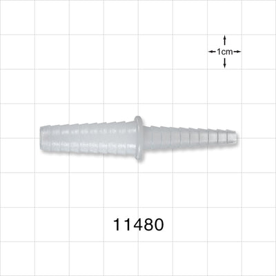 Straight Connector, Reducer, Barbed, Natural - Fits 9/32 inch - 13/32 inch x 5/32 inch - 5/16 inch ID Tubing (0.281 inch - 0.406 inch x 0.156 inch - 0.313 inch, 7.14 mm - 10.31 mm x 3.97 mm - 7.94 mm) - 11480