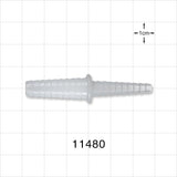 Straight Connector, Reducer, Barbed, Natural - Fits 9/32 inch - 13/32 inch x 5/32 inch - 5/16 inch ID Tubing (0.281 inch - 0.406 inch x 0.156 inch - 0.313 inch, 7.14 mm - 10.31 mm x 3.97 mm - 7.94 mm) - 11480