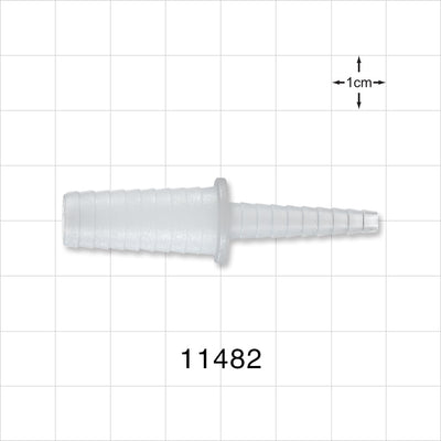 Straight Connector, Reducer, Barbed, Natural - Fits 3/8 inch - 1/2 inch x 5/32 inch - 5/16 inch ID Tubing (0.375 inch - 0.5 inch x 0.156 inch - 0.313 inch, 9.53 mm - 12.7 mm x 3.97 mm - 7.94 mm) - 11482