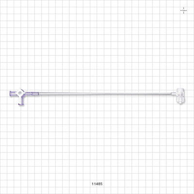 Extension Line, Hemostasis Valve to 3-Way Stopcock - 0 FR - 9 FR (0 inch - 0.118 inch, 0 mm - 3 mm); 8 Inch Length (203.2 mm) - 11485