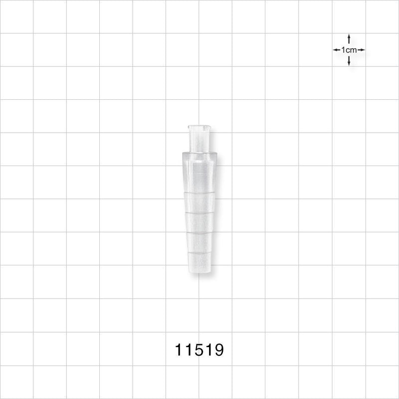 Female Luer Lock, Tubing Port, Clear - 0.275 inch - 0.421 inch OD (6.99 mm - 10.69 mm) - 11519