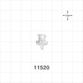 Female Luer Lock, Barbed, White - Fits 1/16 inch ID Tubing (0.063 inch, 1.59 mm) - 11520