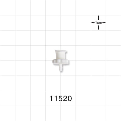 Female Luer Lock, Barbed, White - Fits 1/16 inch ID Tubing (0.063 inch, 1.59 mm) - 11520