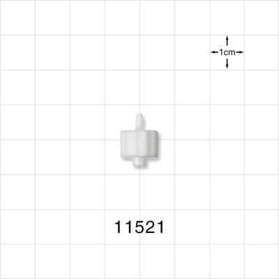 Male Luer Lock, Barbed, White - Fits 1/16 inch ID Tubing (0.063 inch, 1.59 mm) - 11521