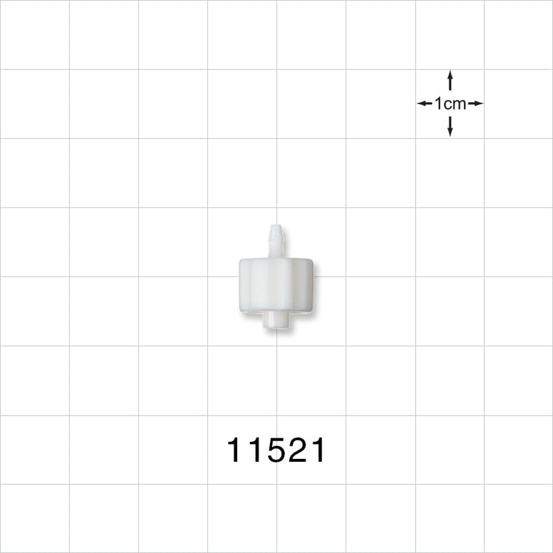 Male Luer Lock, Barbed, White - Fits 1/16 inch ID Tubing (0.063 inch, 1.59 mm) - 11521