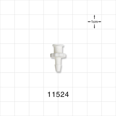 Female Luer Lock, Barbed, White - Fits 1/8 inch ID Tubing (0.125 inch, 3.18 mm) - 11524