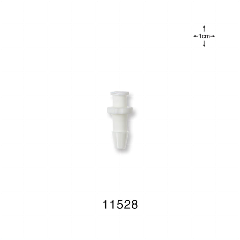 Female Luer Lock, Barbed, White - Fits 3/16 inch ID Tubing (0.188 inch, 4.76 mm) - 11528
