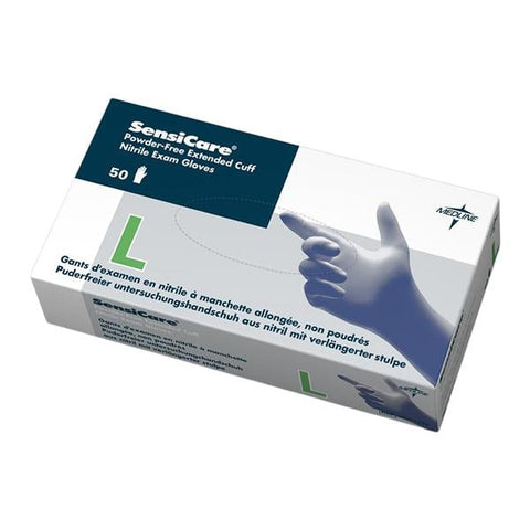 Medline Industries Inc -SensiCare Nitrile Exam Gloves Large Blue Non-Sterile Chemo Tested MDS1286