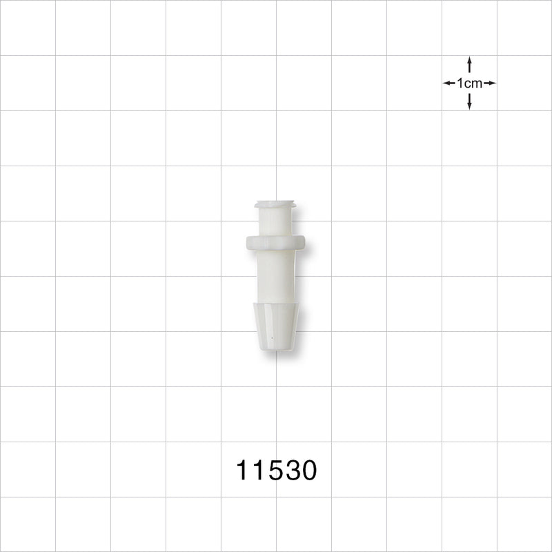 Female Luer Lock, Barbed, White - Fits 1/4 inch ID Tubing (0.25 inch, 6.35 mm) - 11530