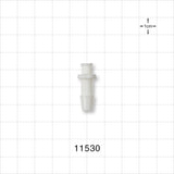 Female Luer Lock, Barbed, White - Fits 1/4 inch ID Tubing (0.25 inch, 6.35 mm) - 11530