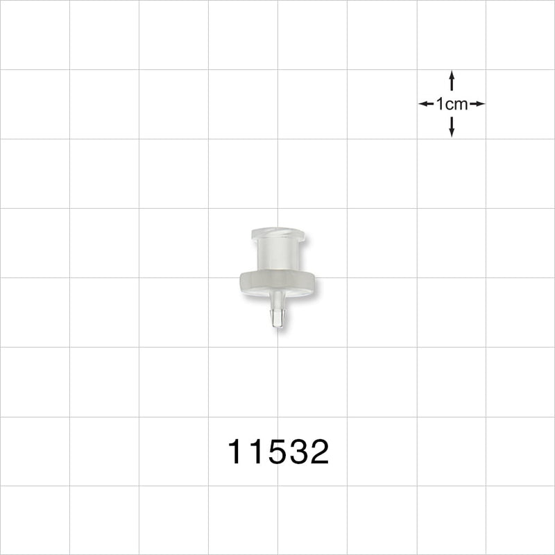 Female Luer Lock, Barbed, Natural - Fits 1/16 inch ID Tubing (0.063 inch, 1.59 mm) - 11532