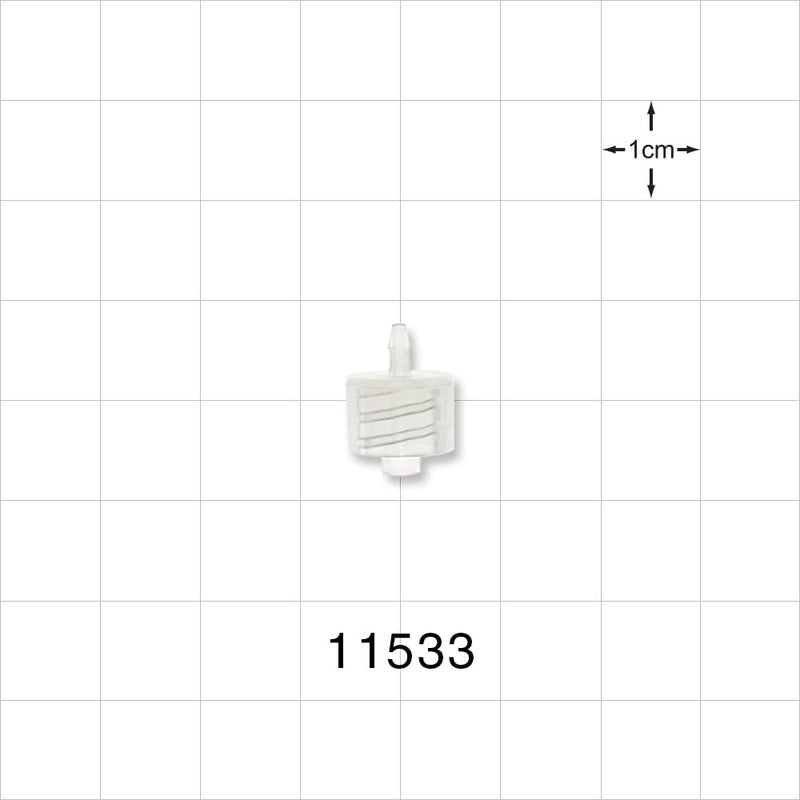 Male Luer Lock, Barbed, Natural - Fits 1/16 inch ID Tubing (0.063 inch, 1.59 mm) - 11533