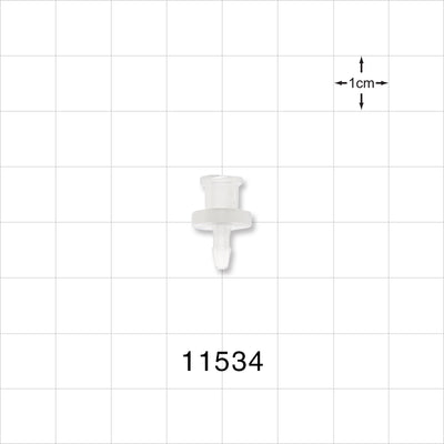 Female Luer Lock, Barbed, Natural - Fits 3/32 inch ID Tubing (0.094 inch, 2.38 mm) - 11534