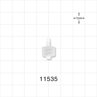 Male Luer Lock, Barbed, Natural - Fits 3/32 inch ID Tubing (0.094 inch, 2.38 mm) - 11535