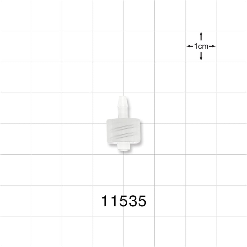Male Luer Lock, Barbed, Natural - Fits 3/32 inch ID Tubing (0.094 inch, 2.38 mm) - 11535