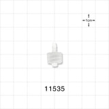Male Luer Lock, Barbed, Natural - Fits 3/32 inch ID Tubing (0.094 inch, 2.38 mm) - 11535