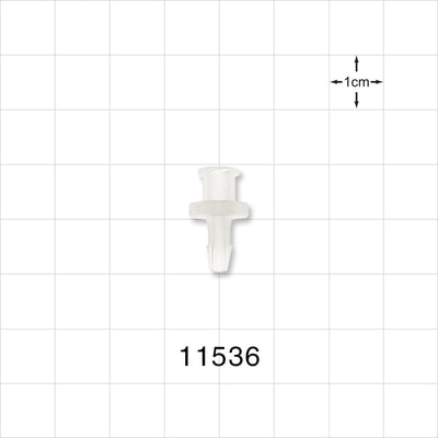Female Luer Lock, Barbed, Natural - Fits 1/8 inch ID Tubing (0.125 inch, 3.18 mm) - 11536