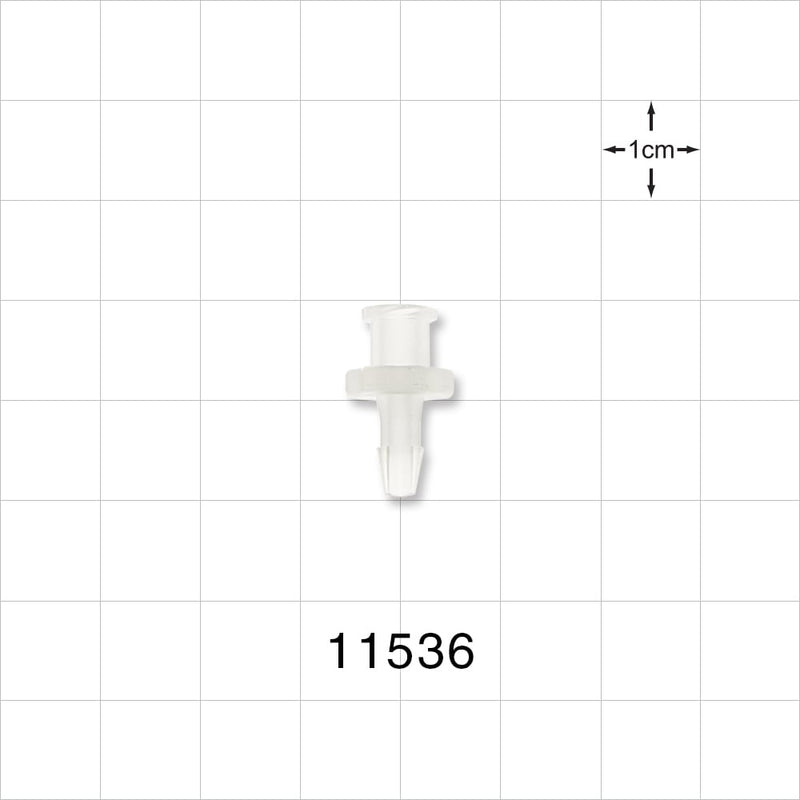 Female Luer Lock, Barbed, Natural - Fits 1/8 inch ID Tubing (0.125 inch, 3.18 mm) - 11536