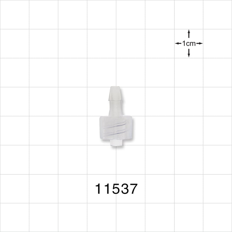 Male Luer Lock, Barbed, Natural - Fits 1/8 inch ID Tubing (0.125 inch, 3.18 mm) - 11537