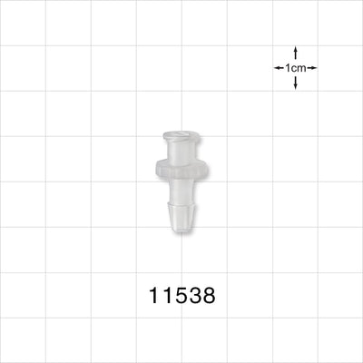 Female Luer Lock, Barbed, Natural - Fits 5/32 inch ID Tubing (0.156 inch, 3.97 mm) - 11538