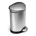 SimpleHuman LLC 1.6 Gallon Semi-Round Step Trash Can Brushed Stainless Steel 6/Package - CW1834