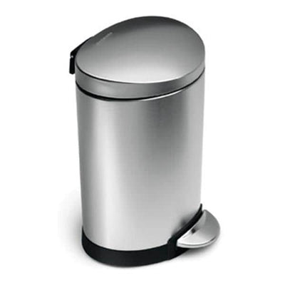 SimpleHuman LLC 1.6 Gallon Semi-Round Step Trash Can Brushed Stainless Steel 6/Package - CW1834